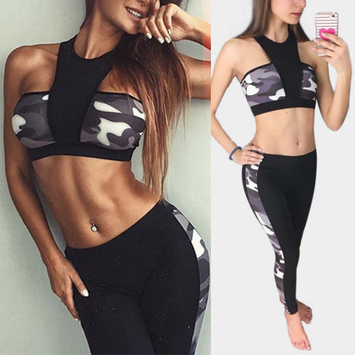 Active Camo Quick Drying Two-piece Gym Wear