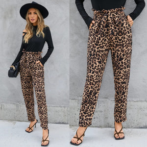 Leopard Print with Side Pockets Pants