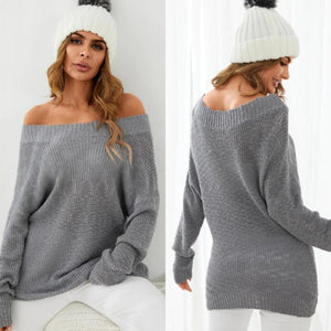 Off the Shoulder Semi Sheer Sweater (Multiple)