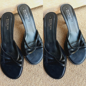 Black Heel Cross-over Sandals