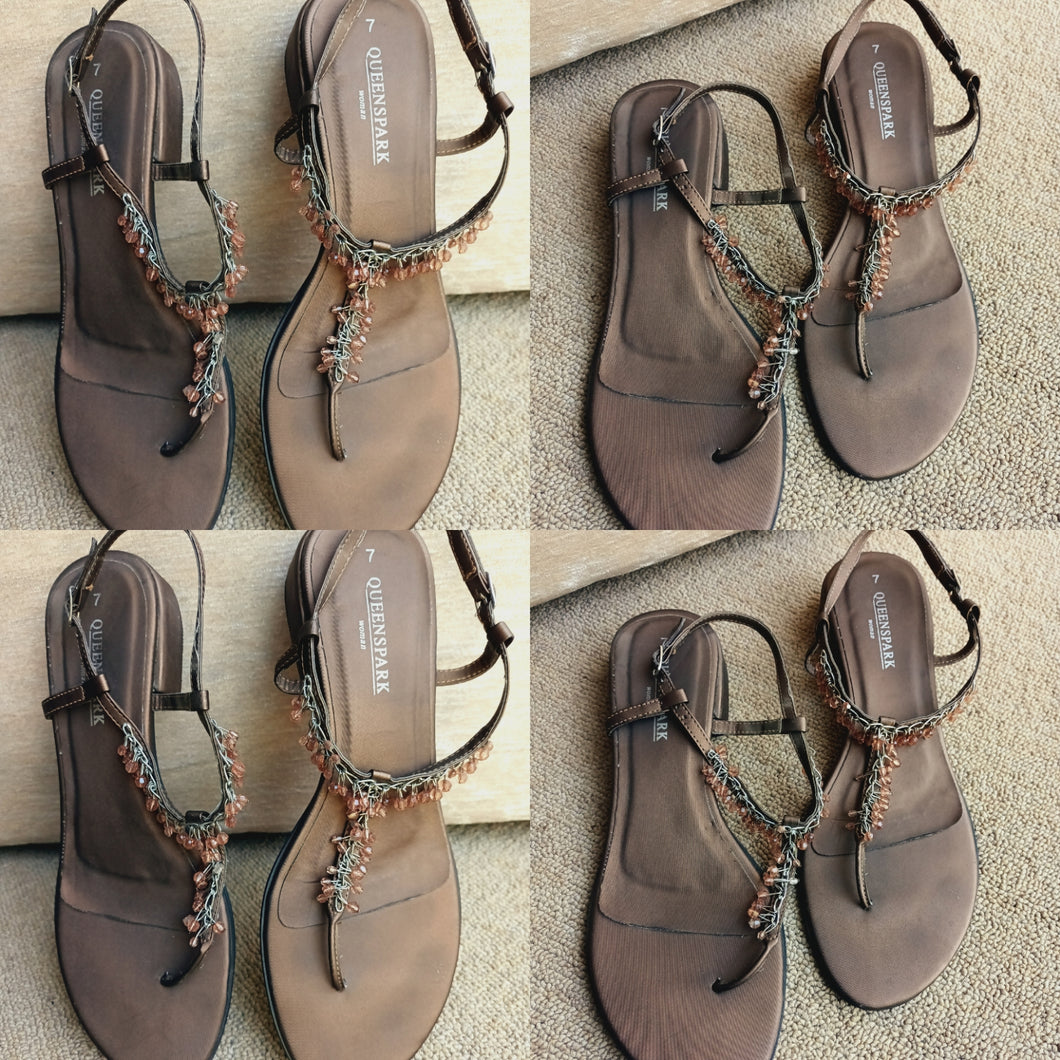 Bronze Flat Sandals