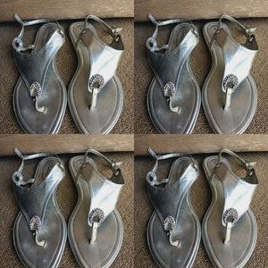 Silver Flat Sandals