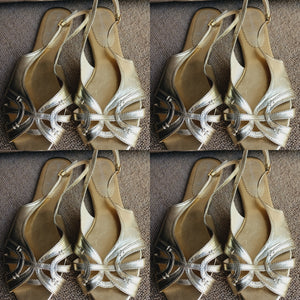 Gold Flat Strap Sandals