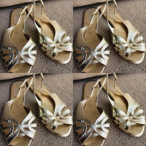 Gold Flat Strap Sandals