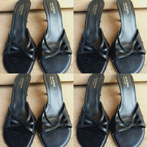 Black Heel Cross-over Sandals