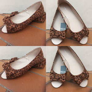 Animal Print Bow Detail Pumps