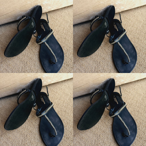 Gold & Black Sandals