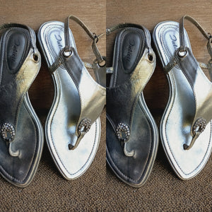 Silver Flat Sandals