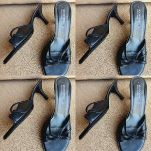Black Heel Cross-over Sandals