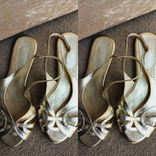 Load image into Gallery viewer, Gold Flat Strap Sandals