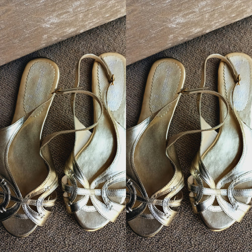 Gold Flat Strap Sandals