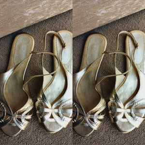 Gold Flat Strap Sandals