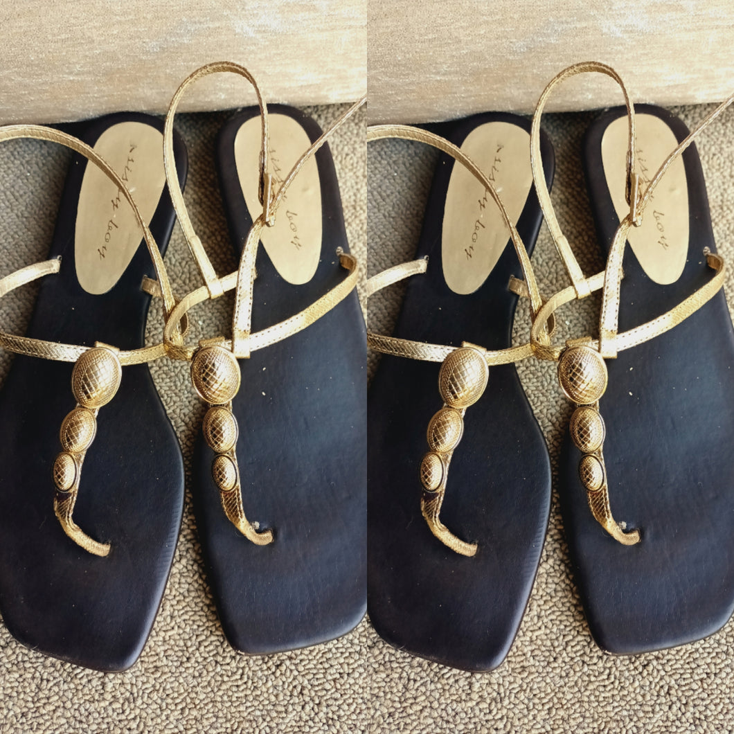 Gold Strap Sandals