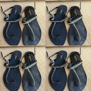 Gold & Black Sandals