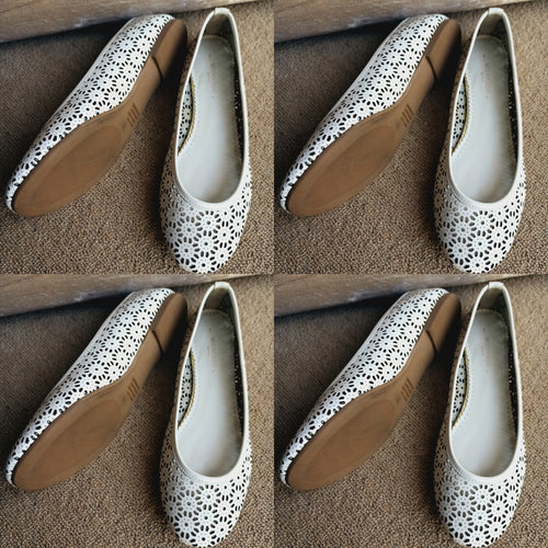 Soft White Leather Pumps