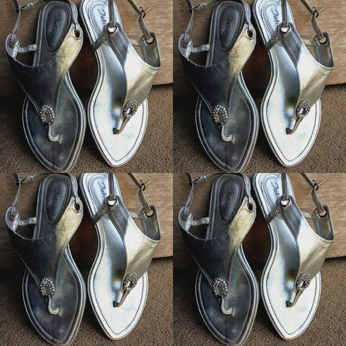 Silver Flat Sandals