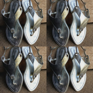 Silver Flat Sandals