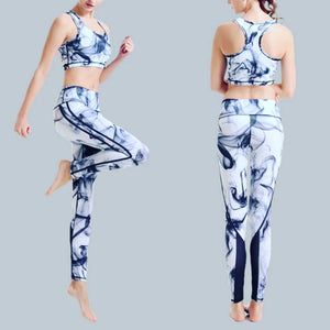 Active Random Printed Two-piece Gym Wear