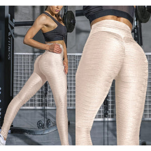 Beige Super Stretch Elastic Waist Leggings