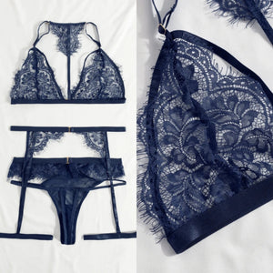 Sexy Lace Eyelash Trim Lingerie Set (Multiple)